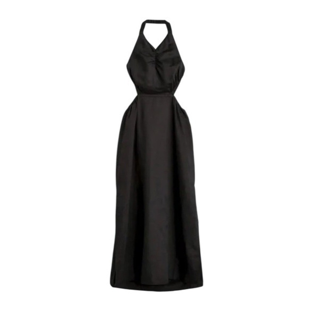 AllSaints Ludo Black Linen Blend Maxi Dress Open Back 10 - Picture 6 of 14